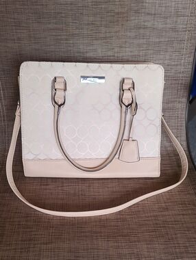 Nine West Cream Satchel with Detachable Strap